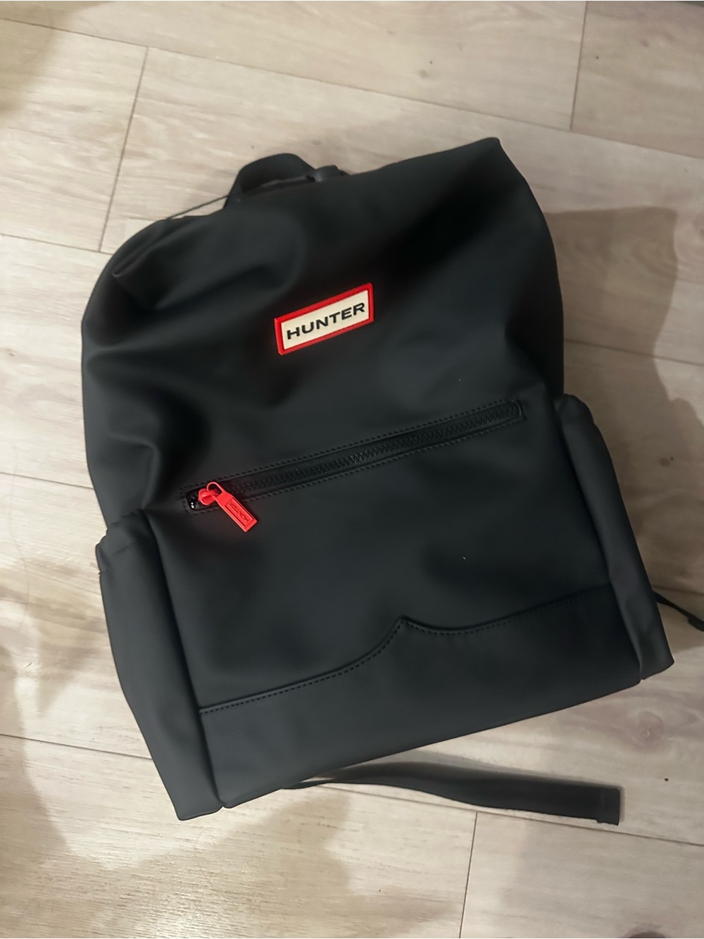 Hunter Black Backpack with Red Trim
